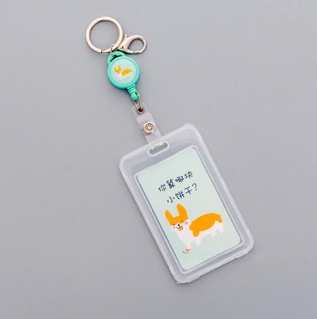 Transparent Key Chain Bus Card Cover Student Campus Id Badge Holder Cute Stationery
