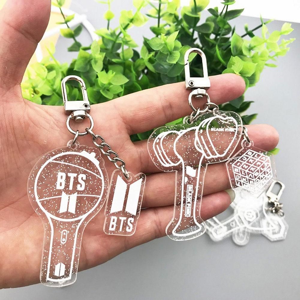KPOP Glitter Arcylic Keychain BTS BLACKPINK GOT7 TWICE EXO SEVENTEEN Key Chain