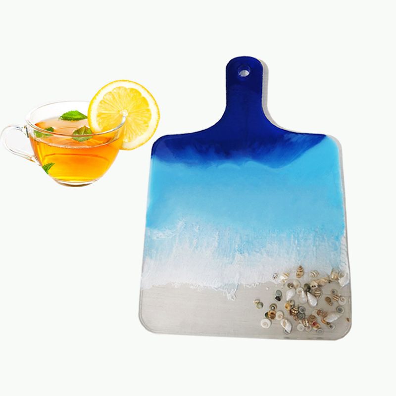 DIY Handmade Handle Tray Mold Crystal Epoxy Mold Fruit Plate Coaster Japanese Dinner Plate Silicone Fruit Plate Square