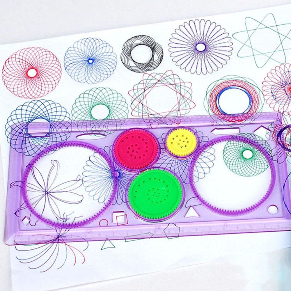 Generic Spirograph Geometric Stencils Ruler Drafting Tools Stationery For Students Drawing Set Learning Art Sets Creative Gift For Children