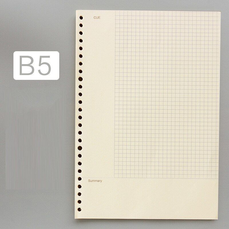 A5 B5 A4 Loose Leaf Notebook Refill Journal Plannner Notebook Inner Page 50 Sheets Diary Weekly Monthly DIY Inside Spiral Paper
