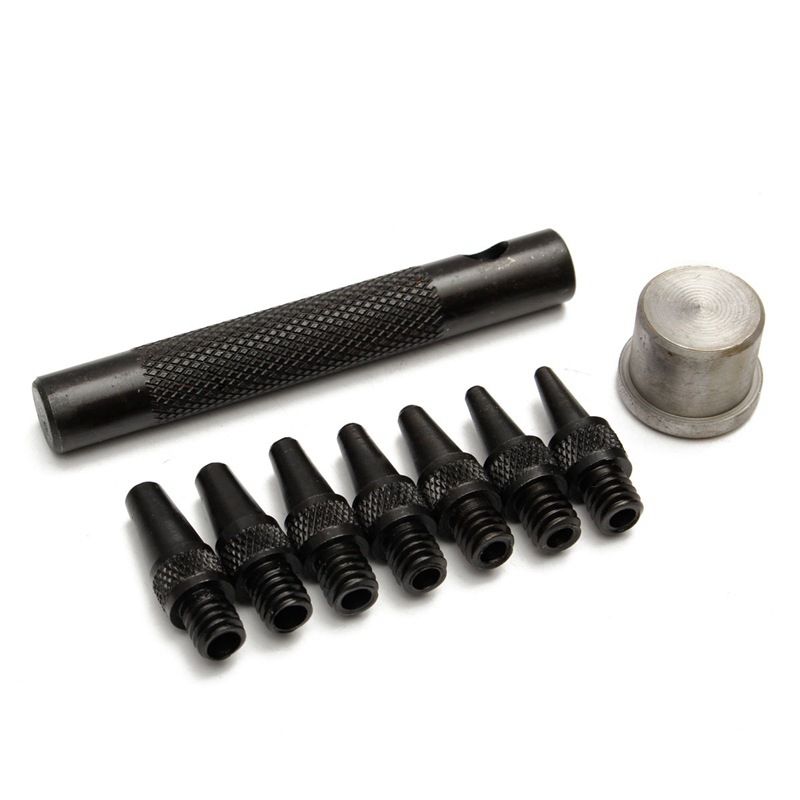 7Pcs Interchangeable Carbon Steel Hollow Puncher 2/2.5/3/3.5/4/4.5/5mm DIY Leather Working Tools Leather Hole Punch Set