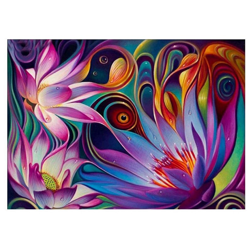 Round Diamond Full Diamond Painting Set DIY Set Living Room Kitchen Decoration Lotus