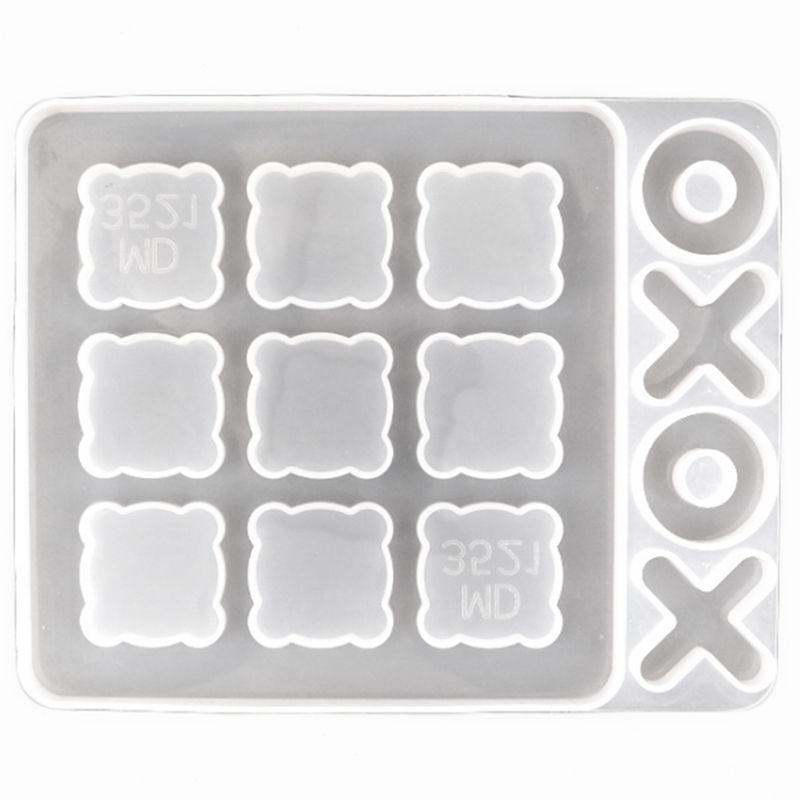 Tic Tac Toe Game Resin Molds Silicone XO Chess d Epoxy Resin Mold DIY Craft for Kids and Adults