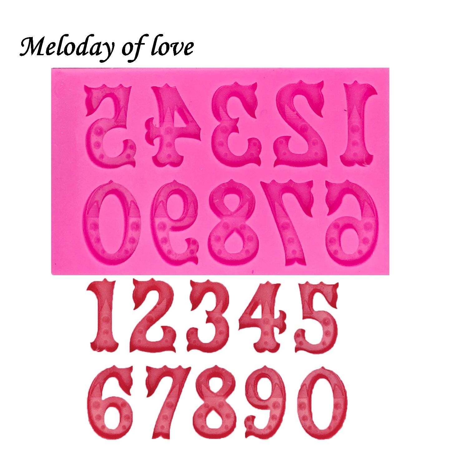 Number 0-9 mould DIY Mould silicone mold Cake decorating Tools Gumpaste fondant chocolate Polymer Clay Resin T1395