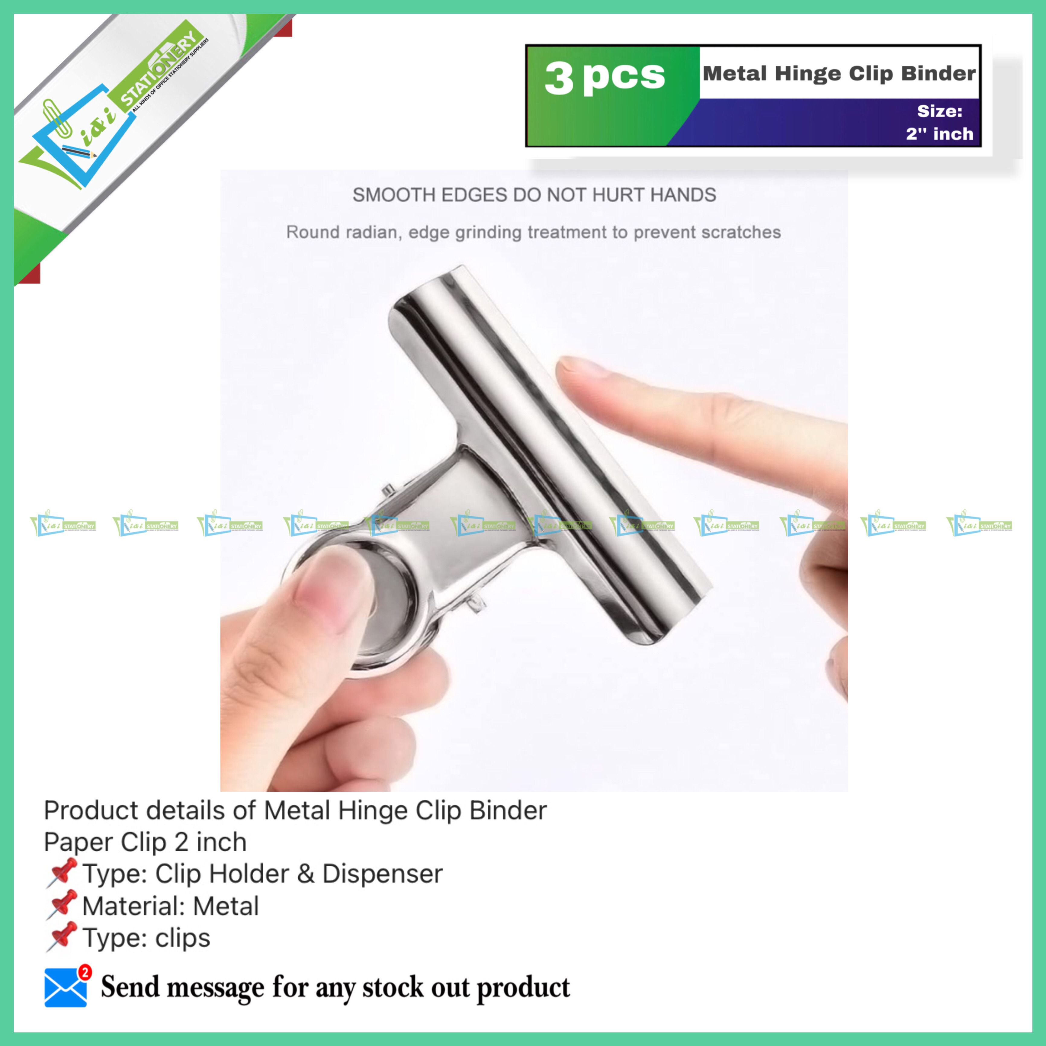 Metal Hinge Clip Binder Paper Clip 2 inch 3 Pcs or 6 Pcs