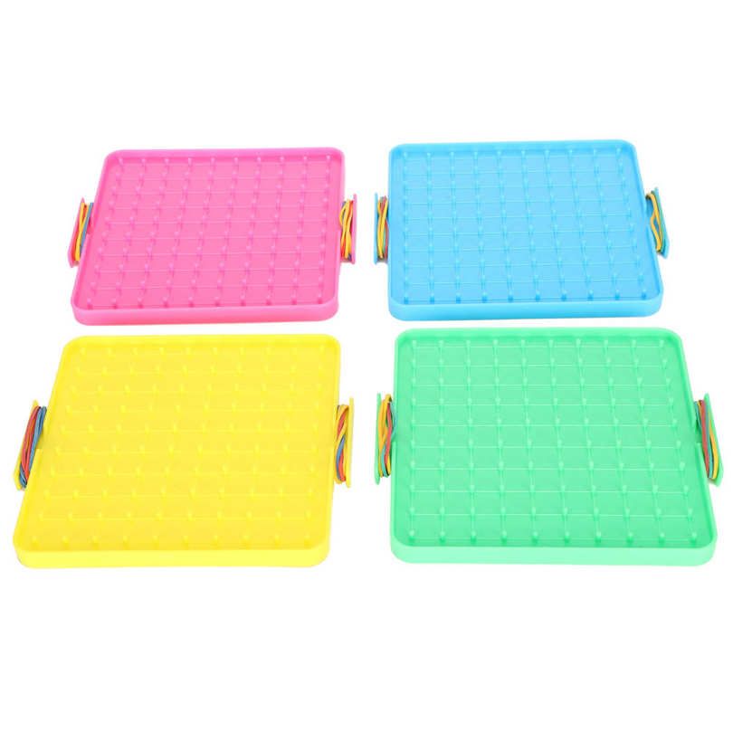 Puzzle Pegboard Toy 4Pcs Nail Board Color Rubber Band Set Hands‑on Ability Training Teaching Aids
