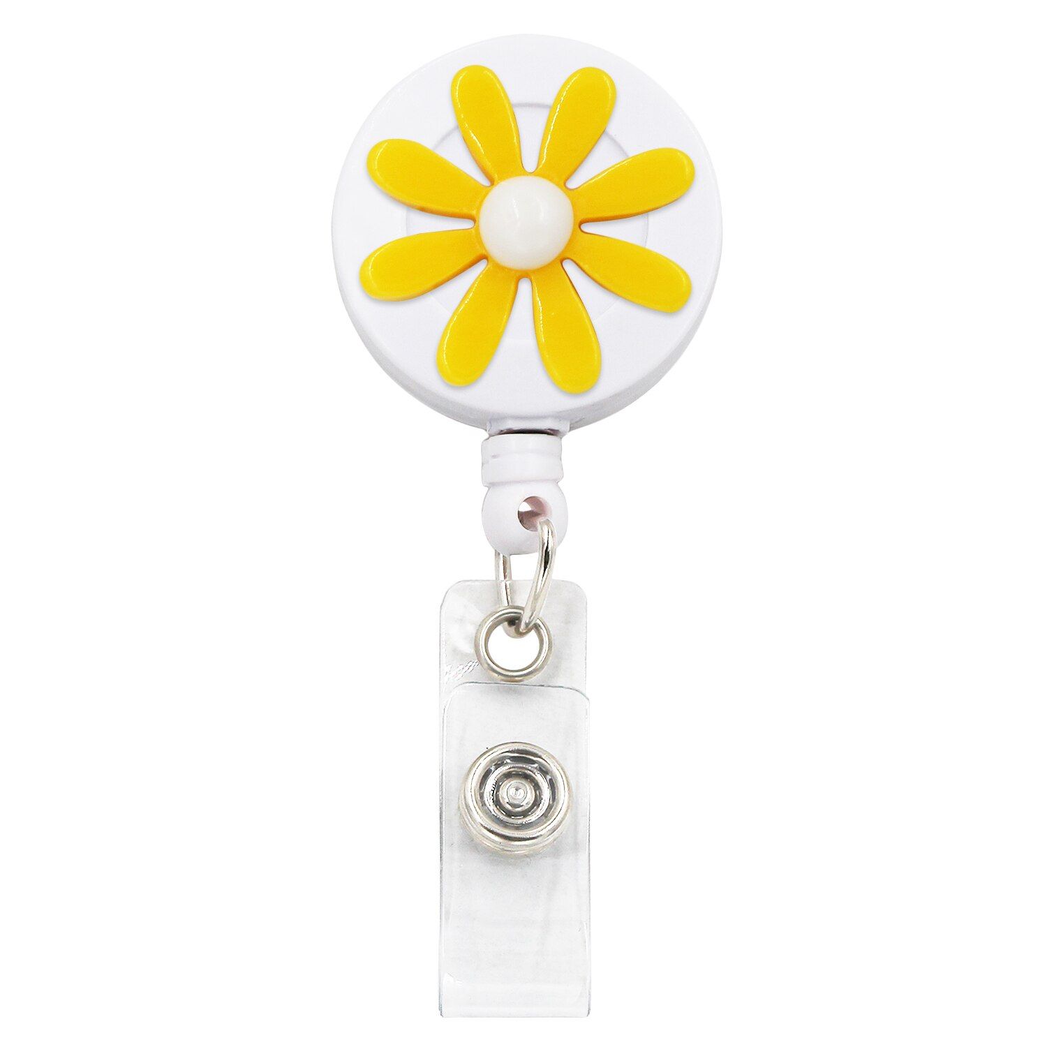 Car Flower Shell Heart Retractable Badge Holder Pull ID Card 3D Badge Holders For Nurse Student Hospital Office