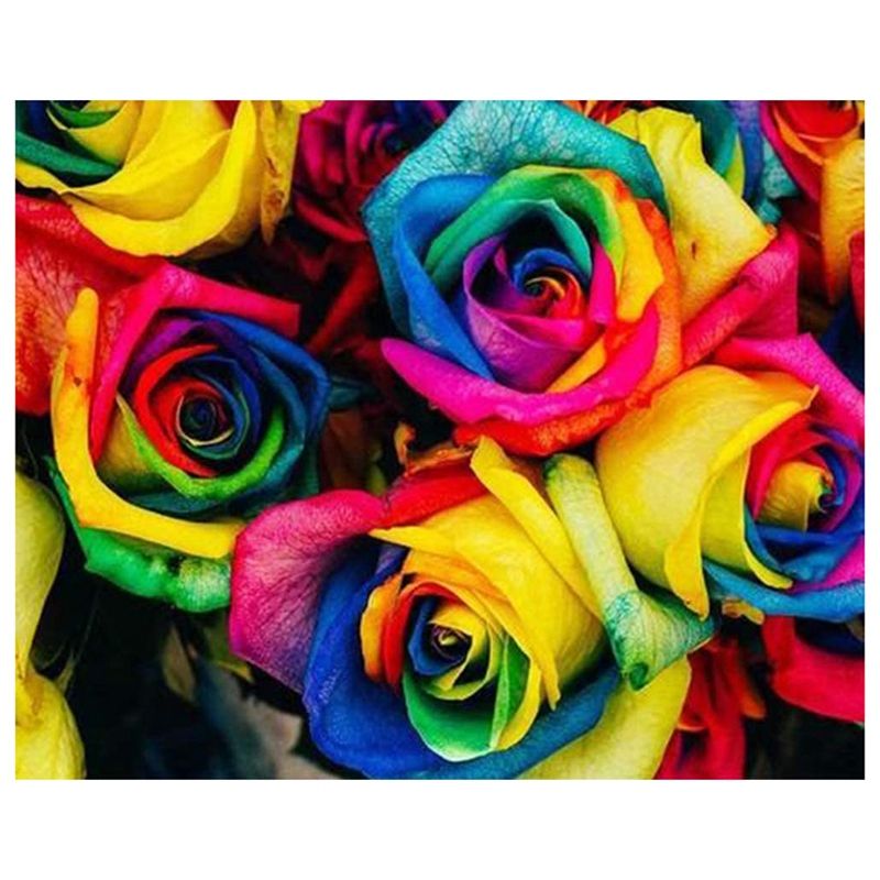 Diamond Painting Kits for Adults 5D Full Drill Painting By Numbers Gem Picture Dots Art Color Flowers Round Diamond