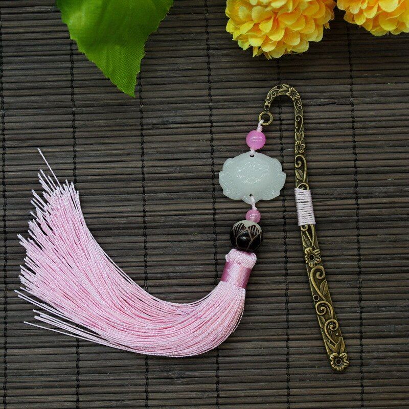 EZONE Chinese Style Metal Hairpin Bookmark With Tassel Creative Vintage Book Holder School Office Supplies Stationery Gift