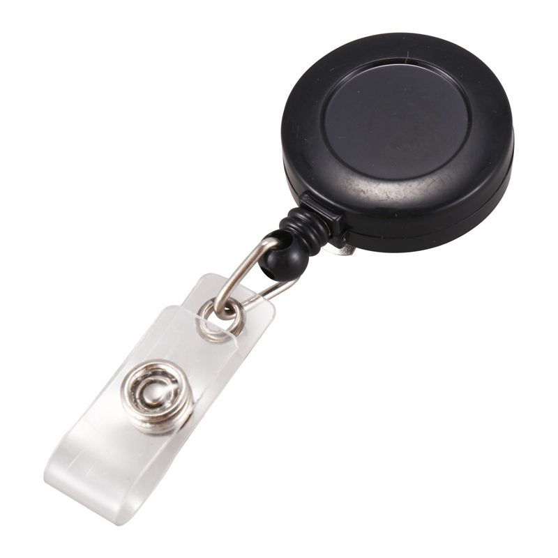 1 pcs Badge Holder Retractable Reel YOYO Clip Snap Button ID Card Key Black