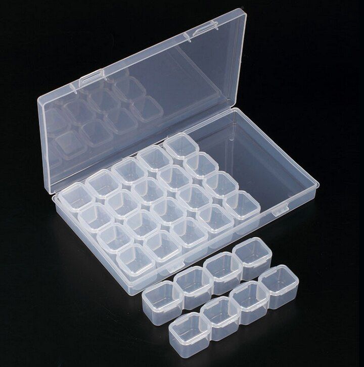 28 Slots 5D Diamond Painting Accessories kits plactic nail beads Storage Boxes Diamond Embroidery Cross Stitch Case home storage