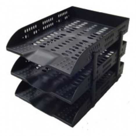 Deli 9215 Three-Tier Document/File Tray (Only Blac Colour Available)