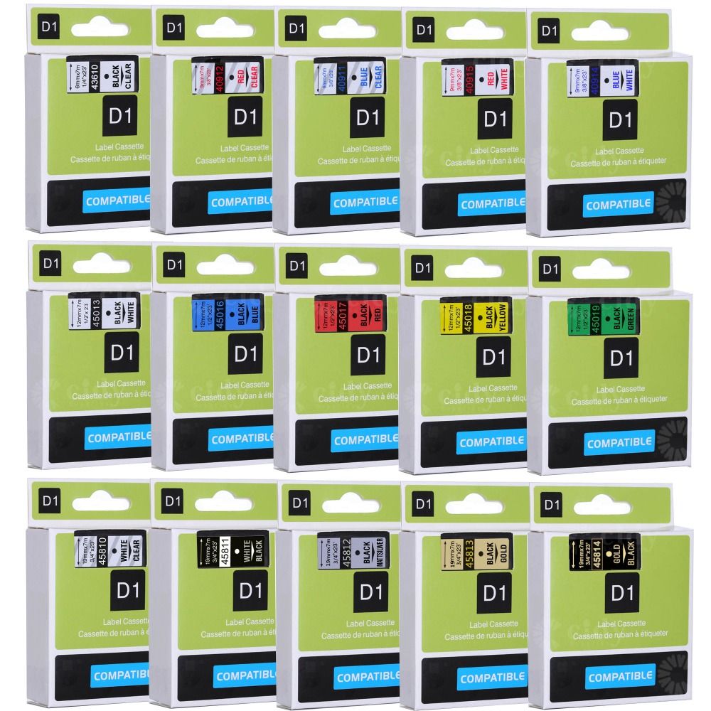 12mm Multicolor 45013 40913 43613 45018 40918 45016 Compatible for Dymo D1 Label Tapes for Dymo LM160 LM280