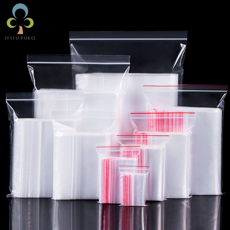 Pack of 5- 5 Mixed sizes Zip Lock Plastic Packet-Each size 100 Pcs