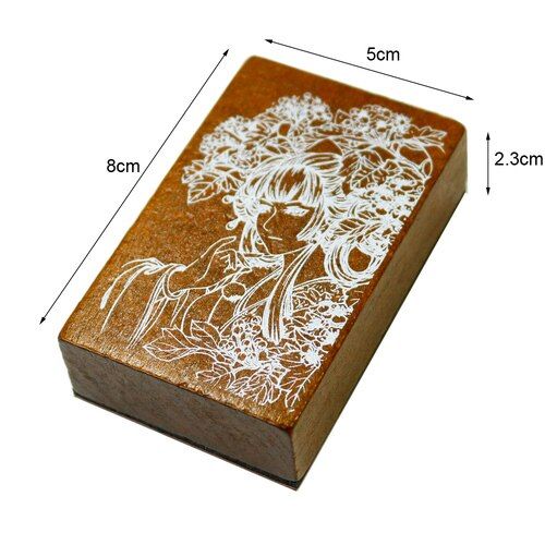 Creative Wooden Stamps Chinese Retro Style Bamboo Lotus Wood Stamp DIY Scrapbooking Decorative Rubber Stamp Stationery Supplies