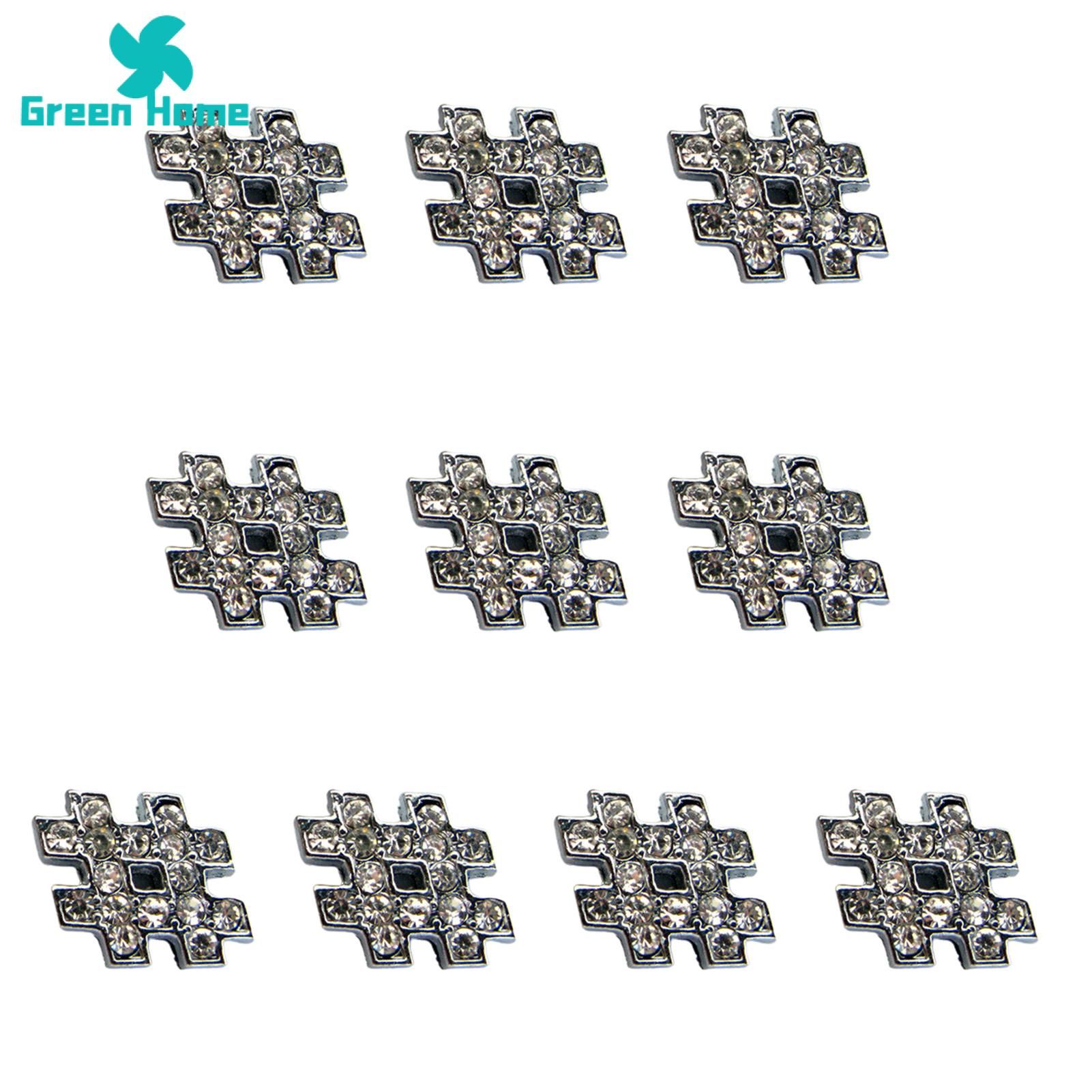 Green Home Jewelry Charms Rhinestones Irregular Shape Phone Case Accessories