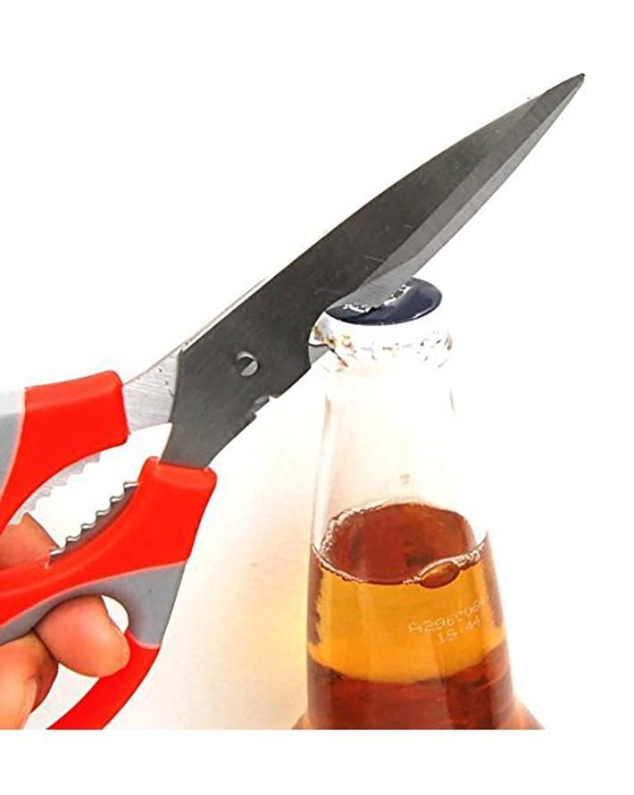 Stainless Steel Fish Cutting Scissors and Bottle Opener-orange