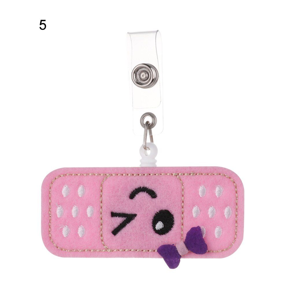 2019 Fashion Bandage Style Retractable Nurse Cloth Badge Reel Clip Cute Smiley  Students ID Card Badge Holder Anti-Lost Clip