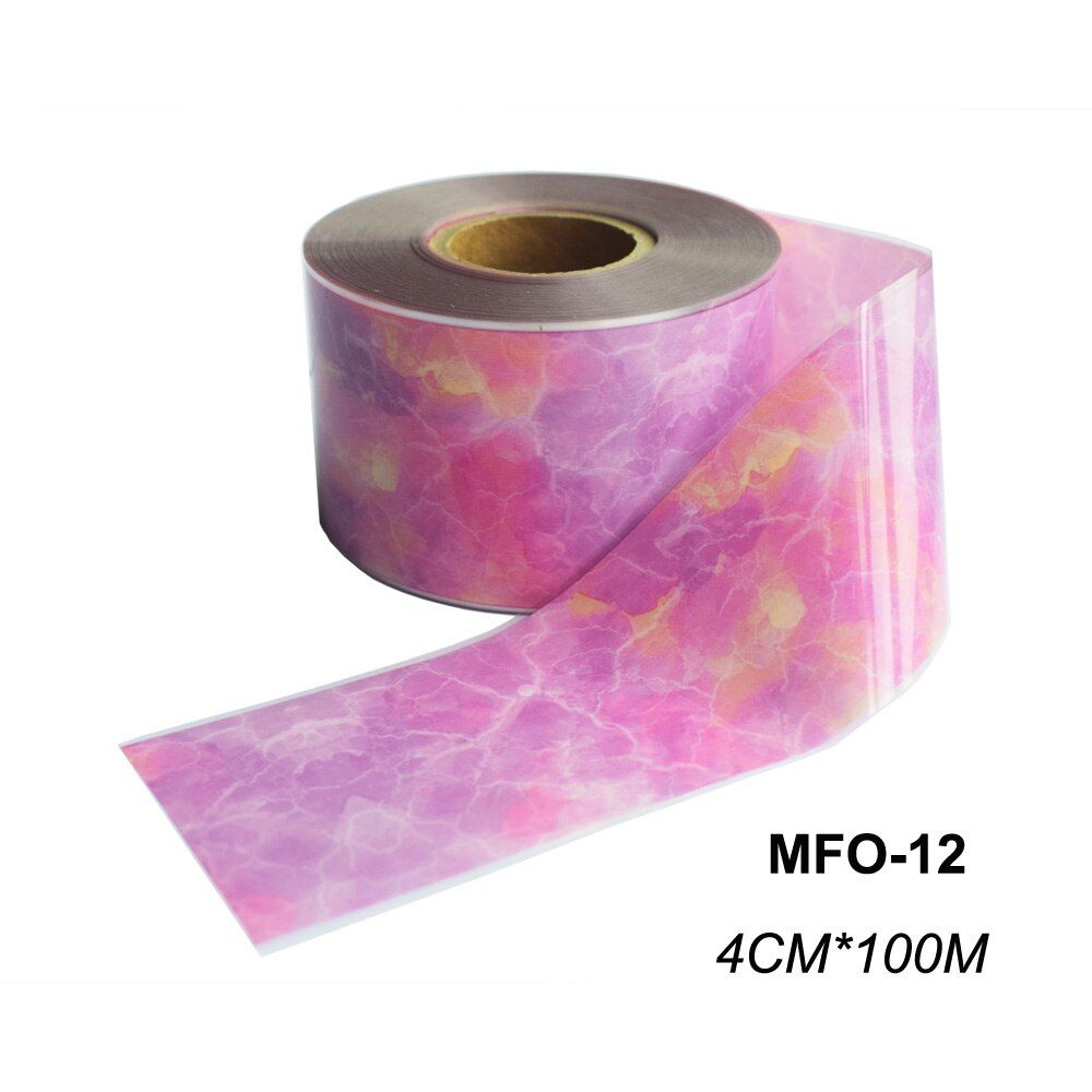 1 Roll Marble Pattern Nail Foils Transfer Sticker Japanese Style Pink Blue Finger Art Decal Gel Slider Manicure 4CM*100M