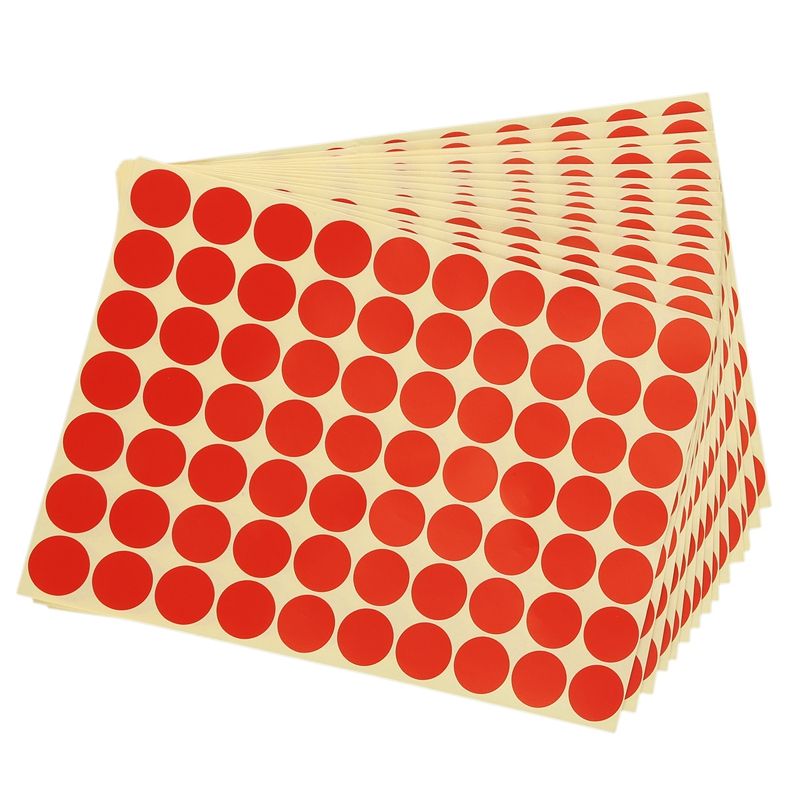 19mm Circles Round Code Stickers Self Adhesive Sticky Labels Red