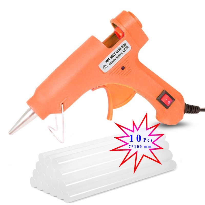 Mini Hot Glue Gun with 10 Pcs 7*100mm Premium Glue Sticks  for Crafts School DIY Arts Home Quick Repairs, 20W, Blue