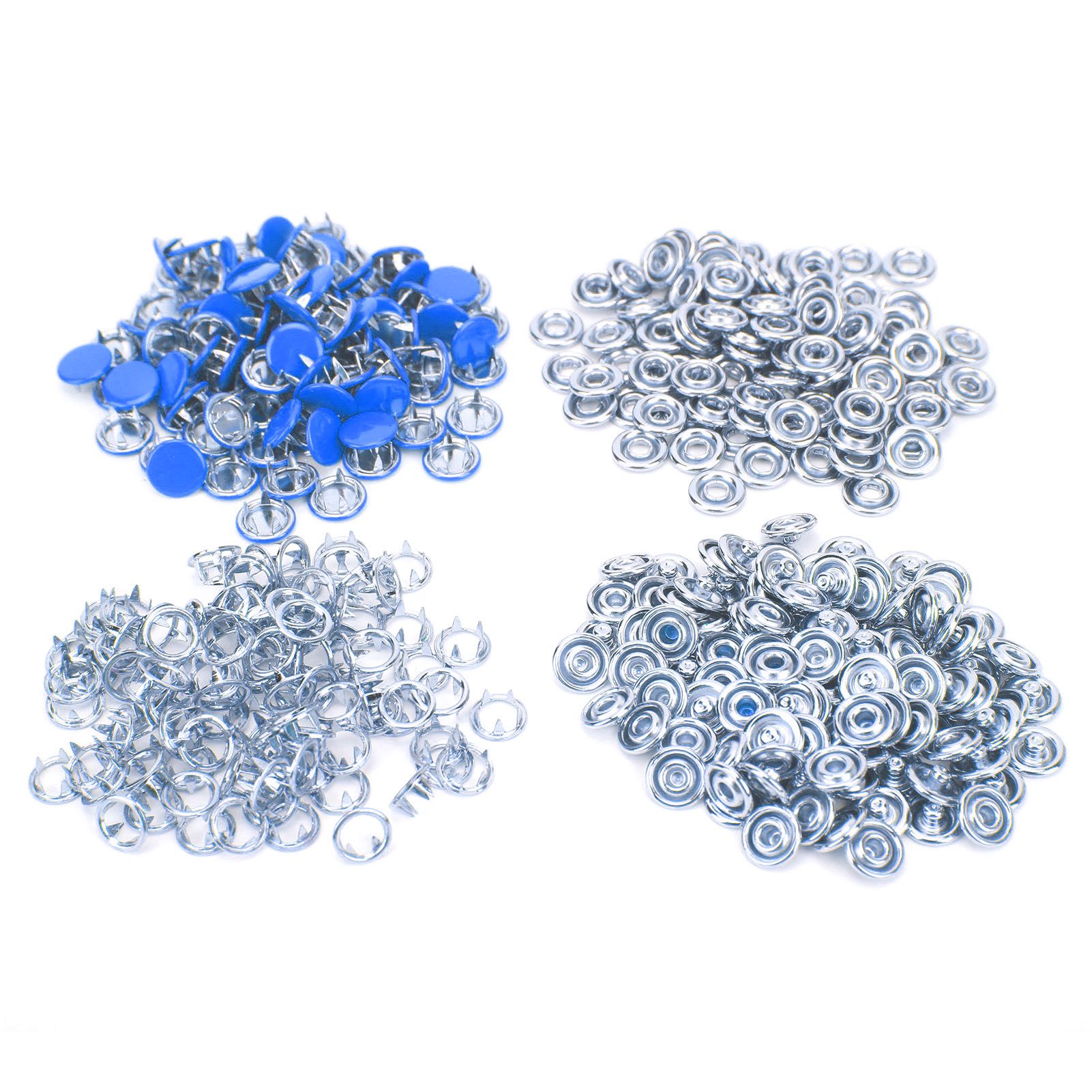 100 Set Snap Button Colorful Brass Prong Press Stud Sewing Fasteners with Installation Tool for Clothes DIY Craft