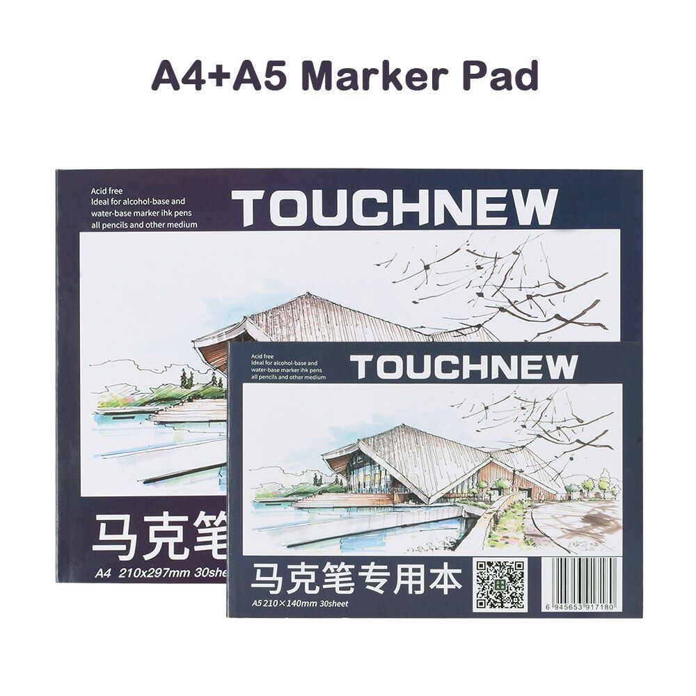 TOUCHNEW A4 A5 Marker Pad 30 Sheets Professional No Penetration Paper Drawing Album Sketchbook For Student Artists Art Supplies(null)