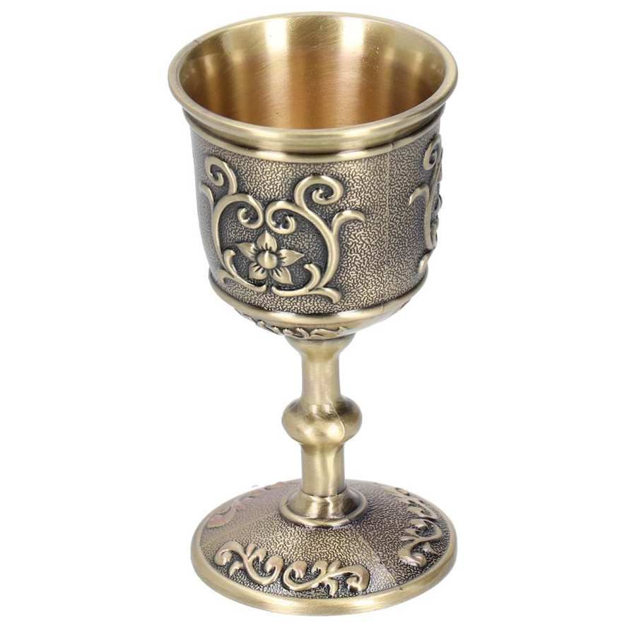 Chenmeng La Bronze Cup Vintage Goblet Embossed European Royal Chalice Drink Party Supplies