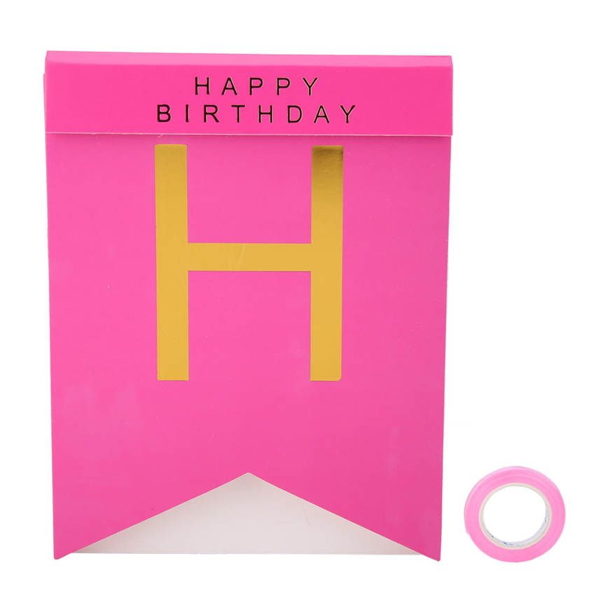Happy Birthday Banner Flag Bronzing Letter Hanging Event Party Background Decoration