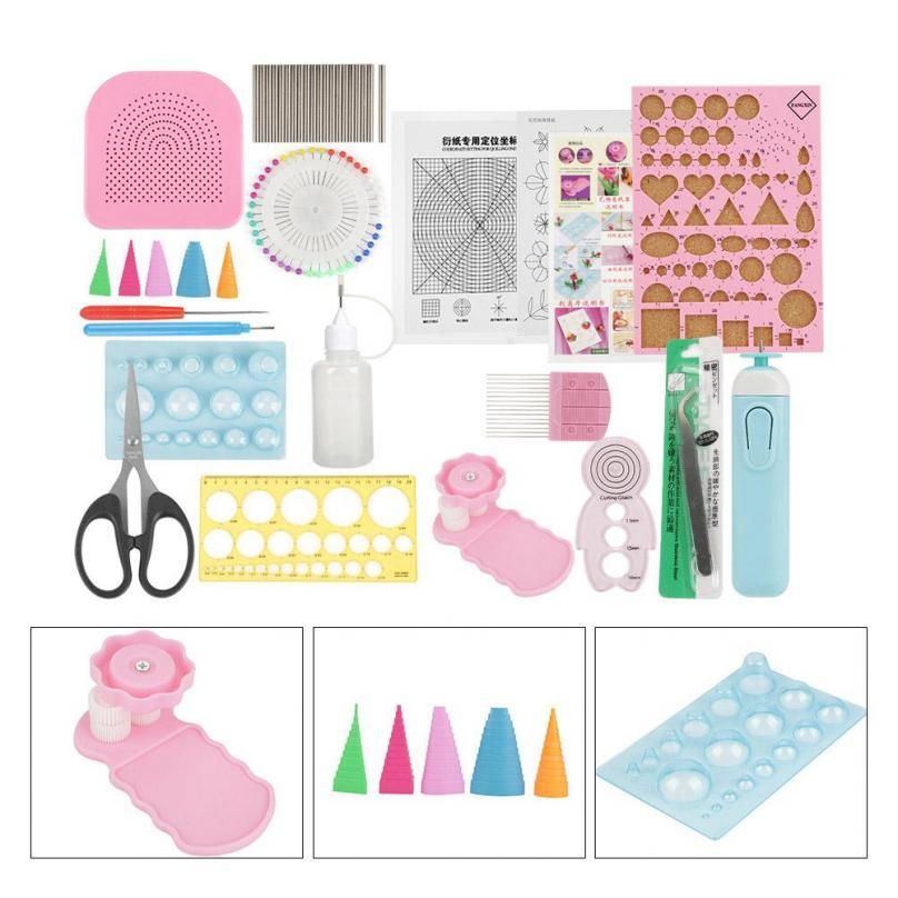 New 24Pcs DIY Quilling Paper S d Tools Sets Art Craft Decoration(color random) for Making