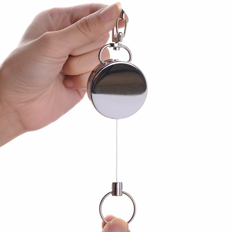 1 Set Aluminum Alloy Card Holder with ABS Retractable Badge Reel Pull ID Card Badge Holder