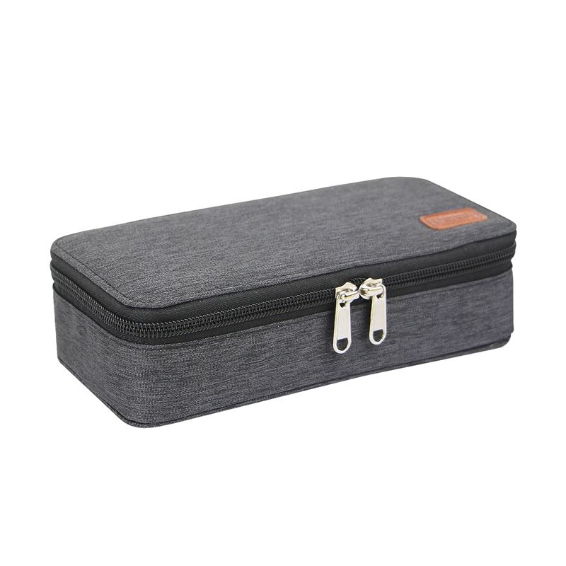 Vintage Pencil Case Canvas Pencil Case with Zipper Single Pouch Pencil Case Pencil Case Organizer Dark Gray