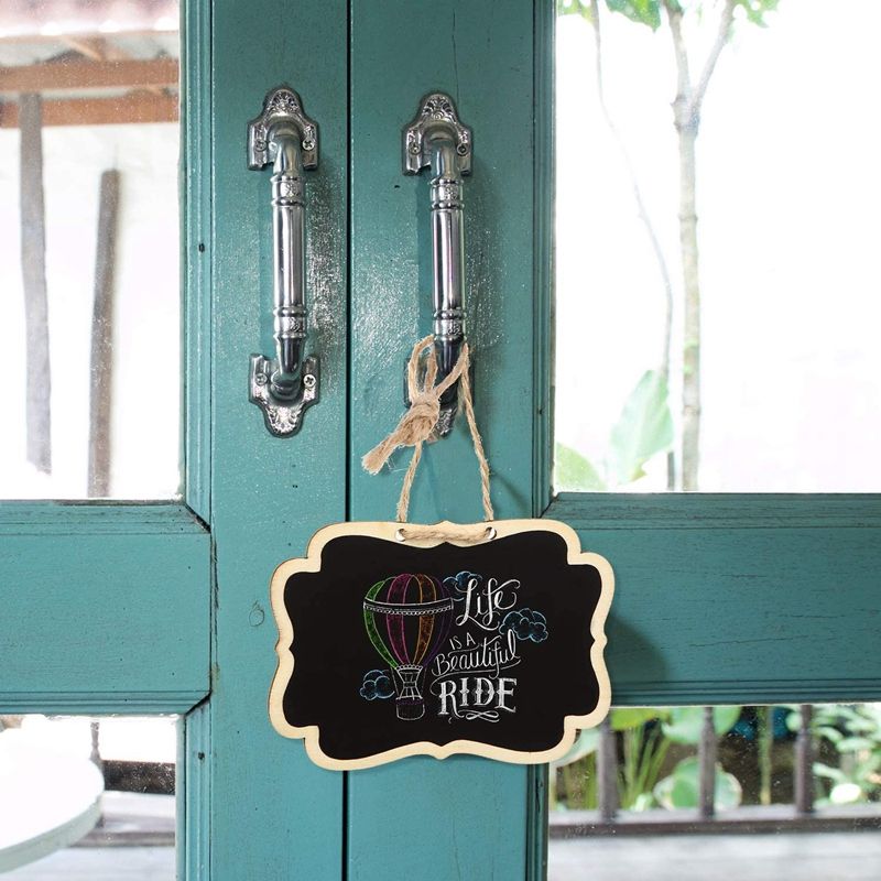 36Pcs Mini Chalkboards Signs, Hanging Wooden Chalkboard Tags, Double-Sided Message Board with Hanging String