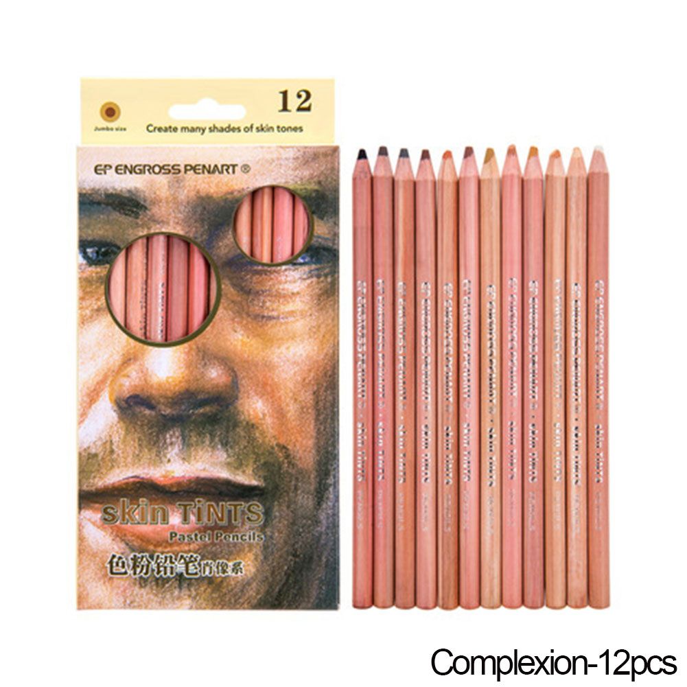 12pcs/set Skin Tints Pencils Professional Portrait Pencil For Drawing Hand-painted Pastel Pencil School Stationary