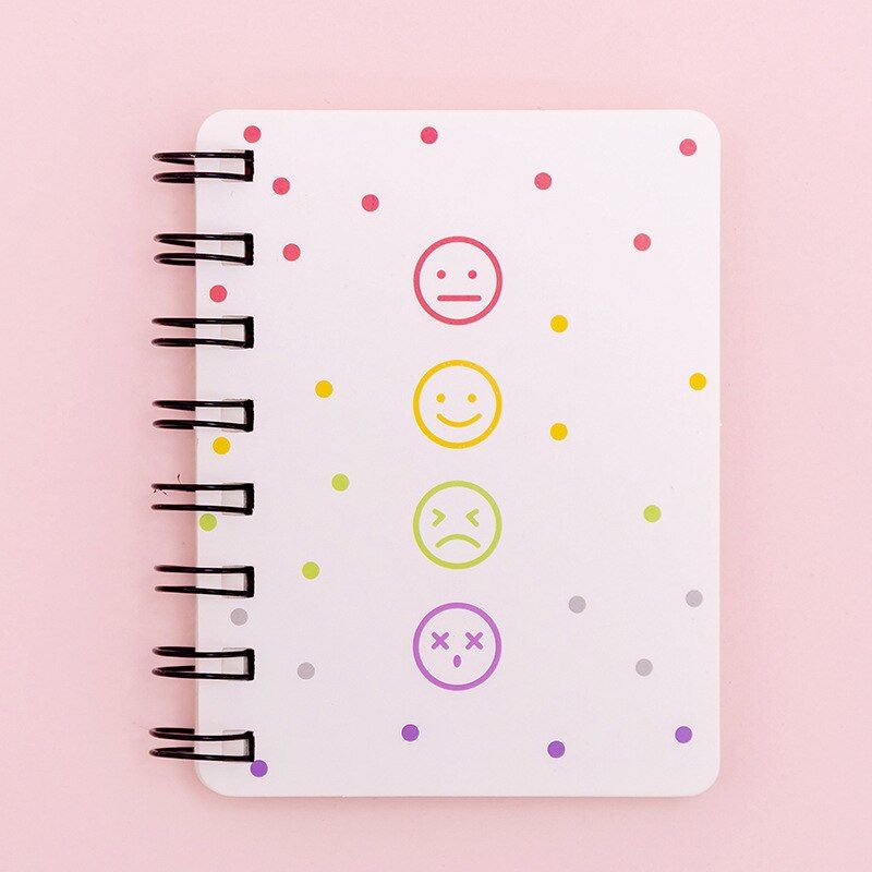 Cute Coil Flower Bear Notebook Portable Loose leaf Blank Word Book Card Tearable Notepads Stationery gift school supplies