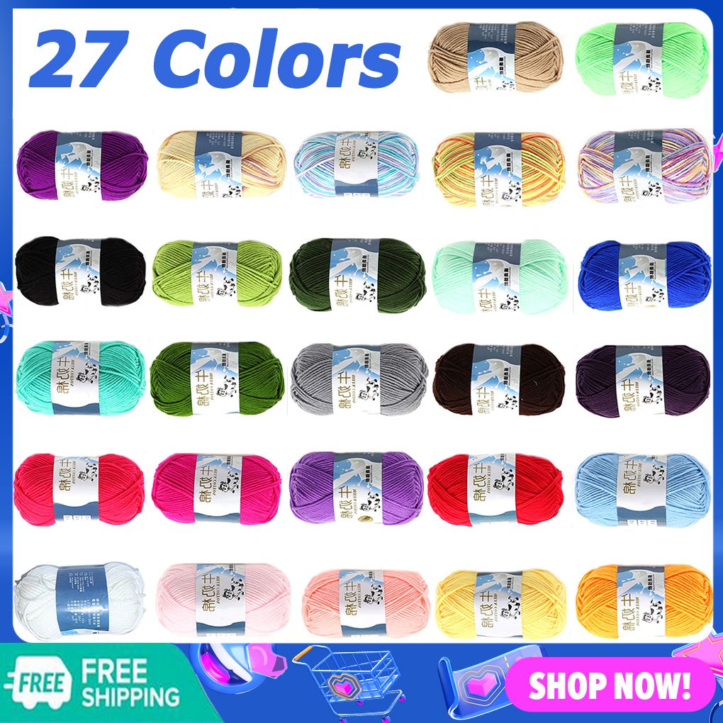 27Multi Color Warm  Milk Cotton Yarn Baby Sweater Yarn Knitting Children Hand Knitted Knit Blanket Crochet Yarn