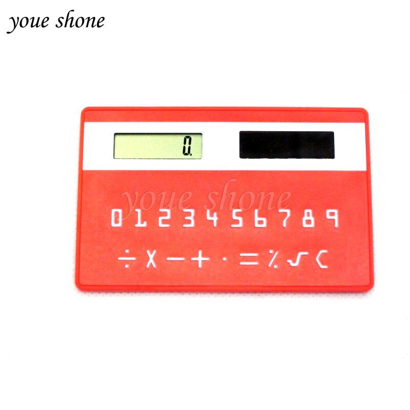 est portable calculator mini handheld ultra-thin Card stationery card calculator Solar Power Slim Travel Pocket Calculator