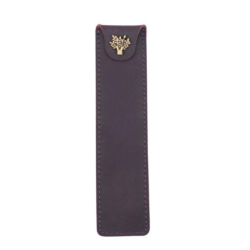 Leather Pen Pouch Holder Single Pencil Bag Pen Case with Snap Button for Rollerball Fountain Ballpoint Pen