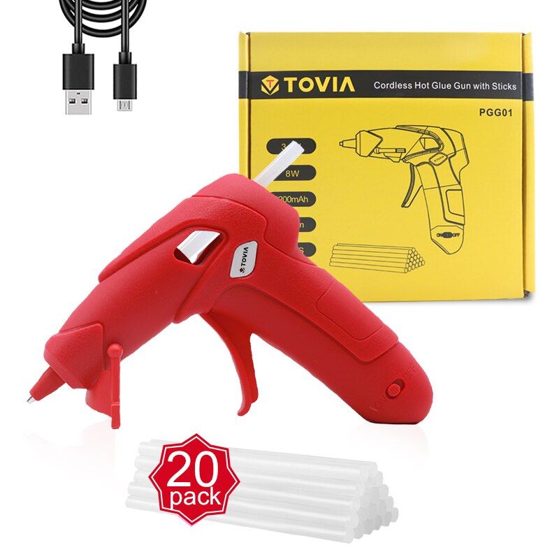 T TOVA Electric Cordless Hot Melt Glue Gun Rechargeable Lithium Wireless Hot Glue Gun  Repair Tool Home DIY Tools