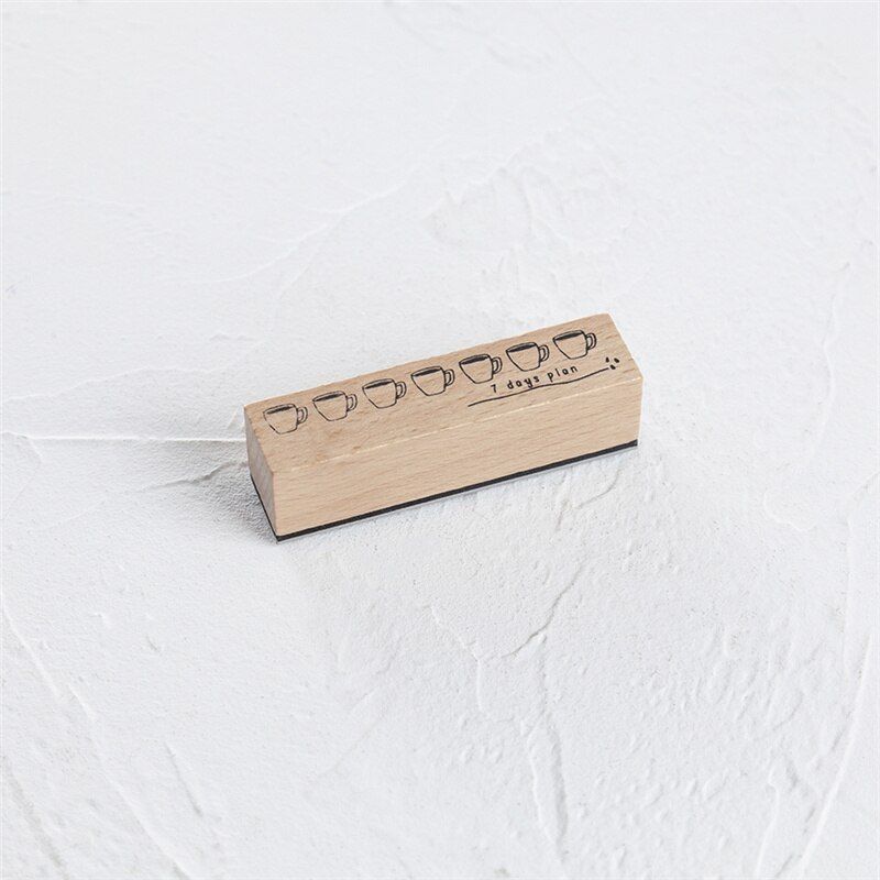 Journamm Moon Stamp Flower Vintage Wood Rubber Seals Stamps For Journaling Diy Deco for Scrapbooking Craft Stamps Bullet Journal