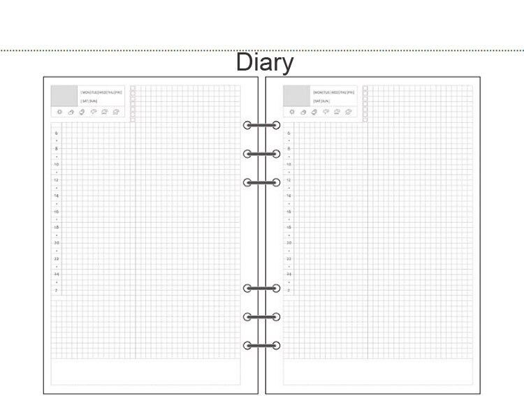 Fromthenon A5A6A7 Printing Paper for Dokibook Spiral Notebook Planner Weekly Diary Blank Grid Pages For Filofax  Office supplies