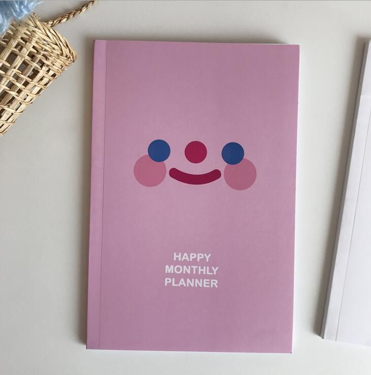 Sharkbang 46 Sheets Kawaii Cute Korean Cloud Smile Heart Notebook Journals Monthly Weekly Daily Planner Agenda Stationery 21cm