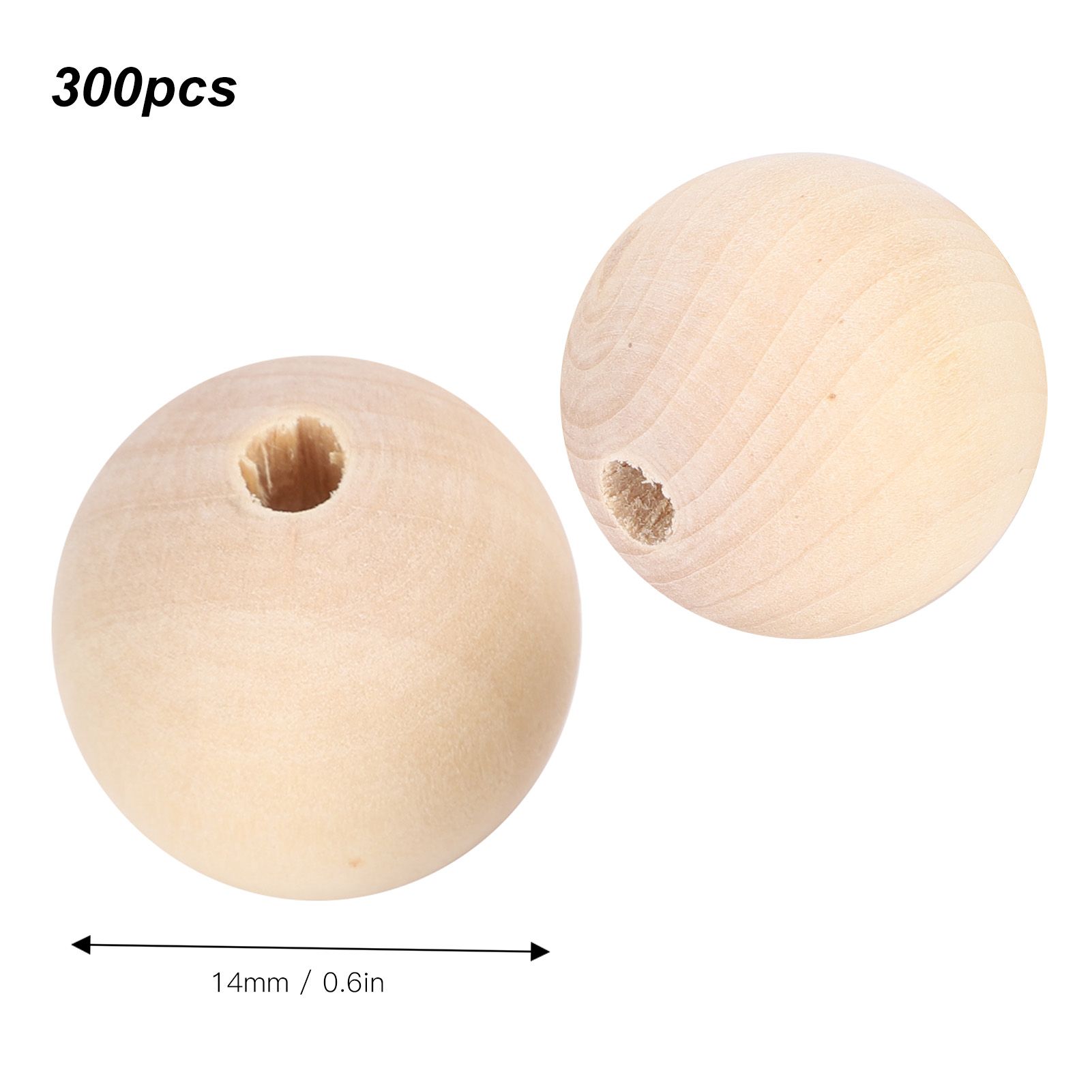 Rustic Country Beads 5 Pack Wooden Natural Round Loose DIY Hand-Made Jewelry Making Materials
