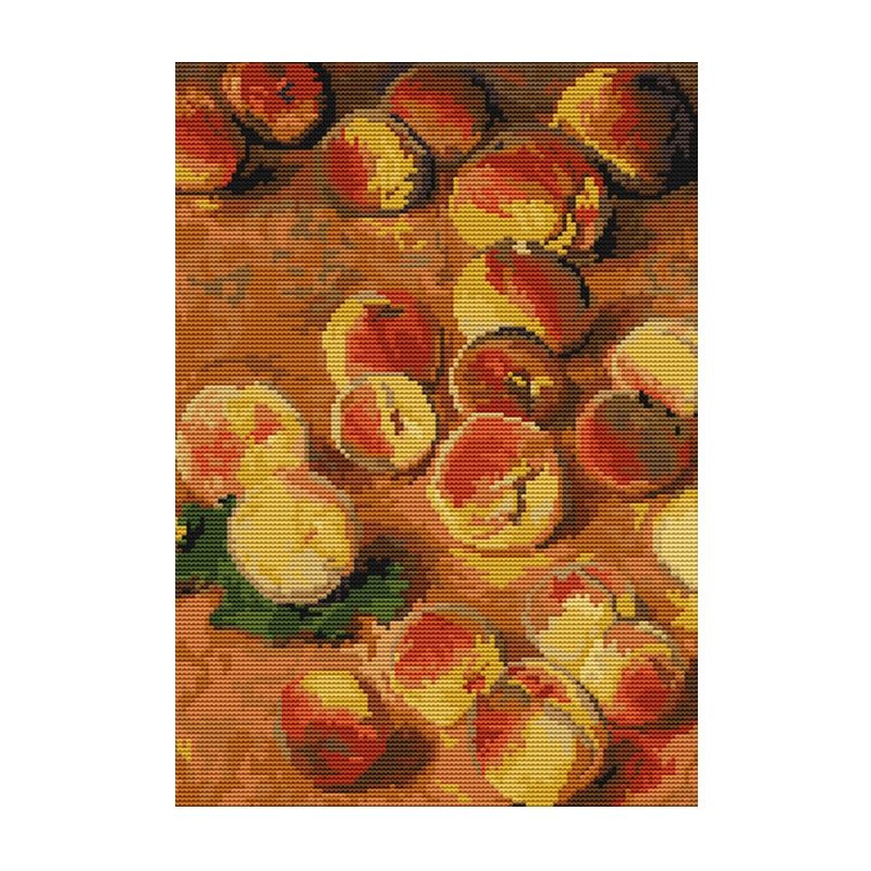 DIY Cross Stitch Kits 11CT Peaches Pre-Printed Cross-Stitching Starter Patterns for Beginner Kids or Adults