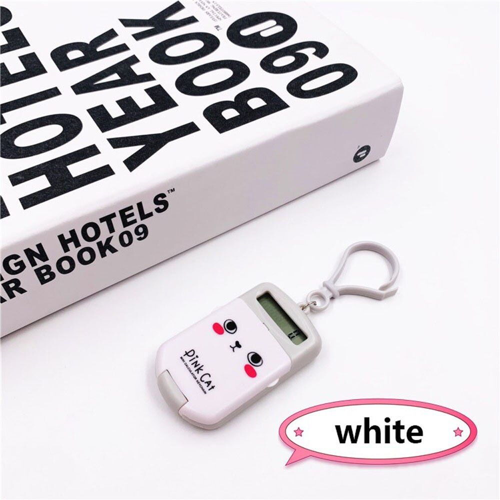 Kawaii Mini Calculator Pocket Size 8 Digits Display Cartoon Cute Creative Keychain Calculator Stationery Calculating Tool