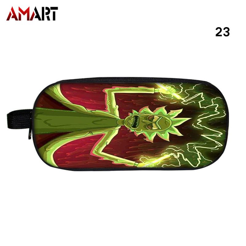 Rick and Morty Pencil Bag Large-capacity Pencil Box Zipper Stationery Pouch Student Gift