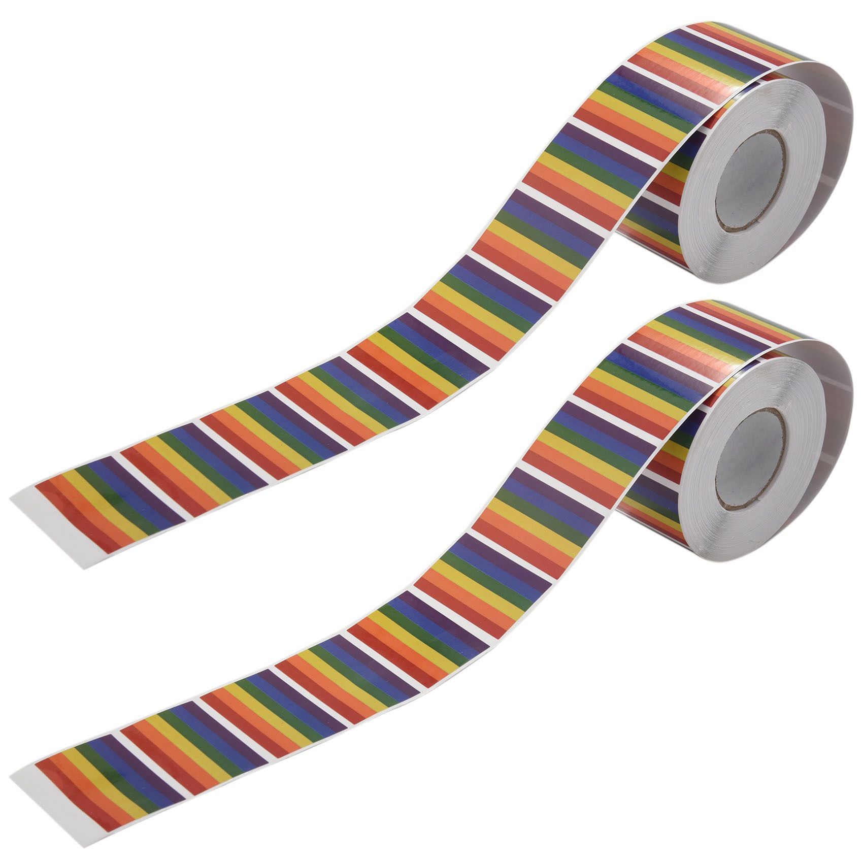 1000 Pieces Gay Pride Rainbow Stickers on A Roll,Support Lgbt Causes,Pride Flag Labels,1.2 x 2.0 Inches Rectangle Shaped