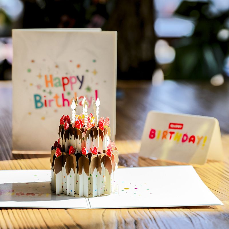 3D Pop Up Dream Cake Greeting Card Christmas Birthday New Year Invitation , pop up cards