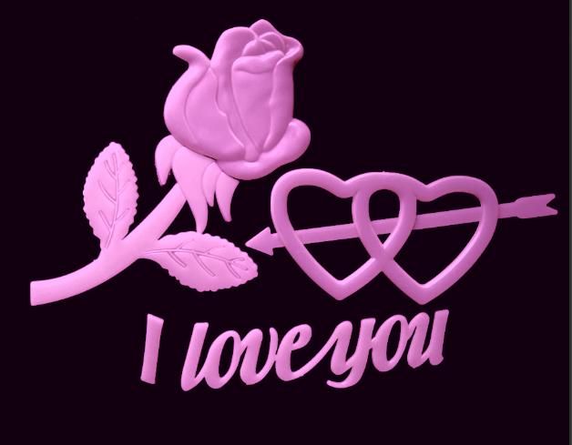 Glow in Dark Fluorescent I Love You,Big Rose, Heart With Glue Dots